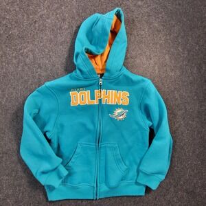 Miami Dolphins Full Zip Sweatshirt Little Kids Large NFL Team Apparel